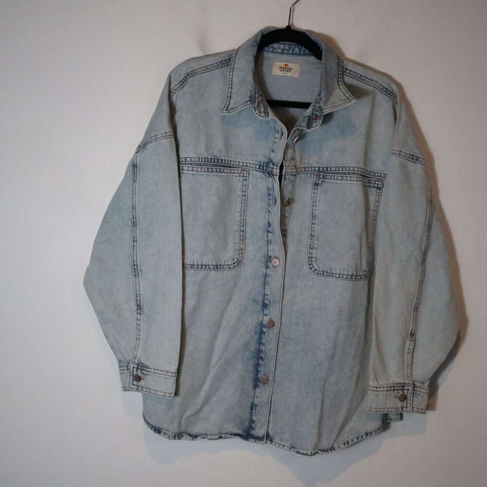 Marine Layer Molly Oversized Denim Shirt Jacket Womens Small Shacket Light Wash